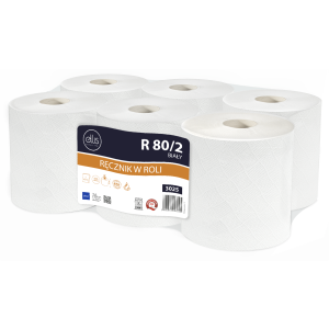 Ellis - Higieniczny biały ręcznik celulozowy, 2-warstwowy, 80m, 3025