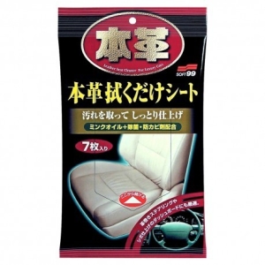 SOFT99 Leather Seat Cleaning wipe ściereczki do czyszczenia skóry 7 szt