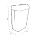 Katrin - kosz na odpady poj. 50 L z przykrywką, biały plastik ABS, 91912